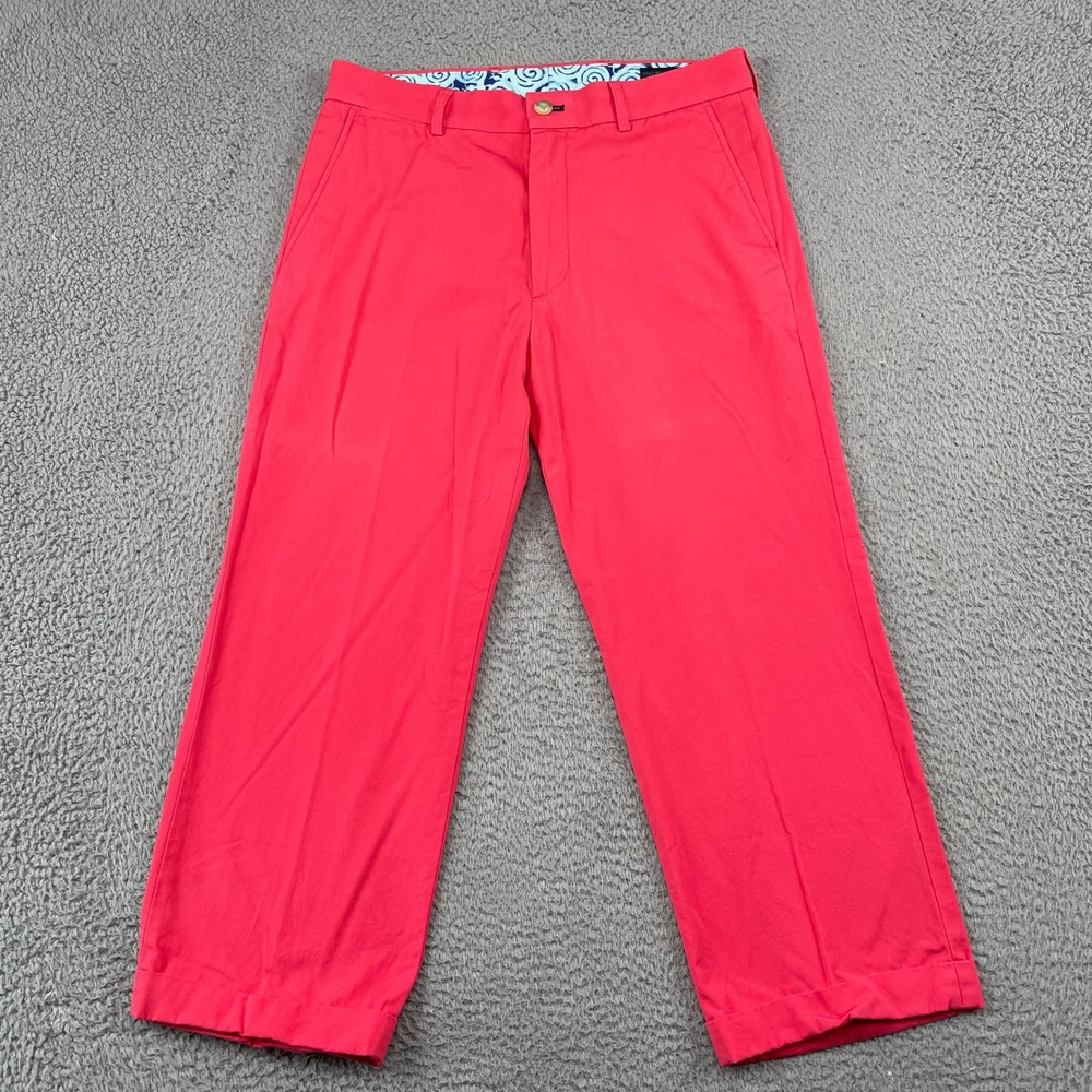 Lilly Pulitzer Pants Mens 32 Pink Phipps Pant Chino Cotton Flat Front Preppy